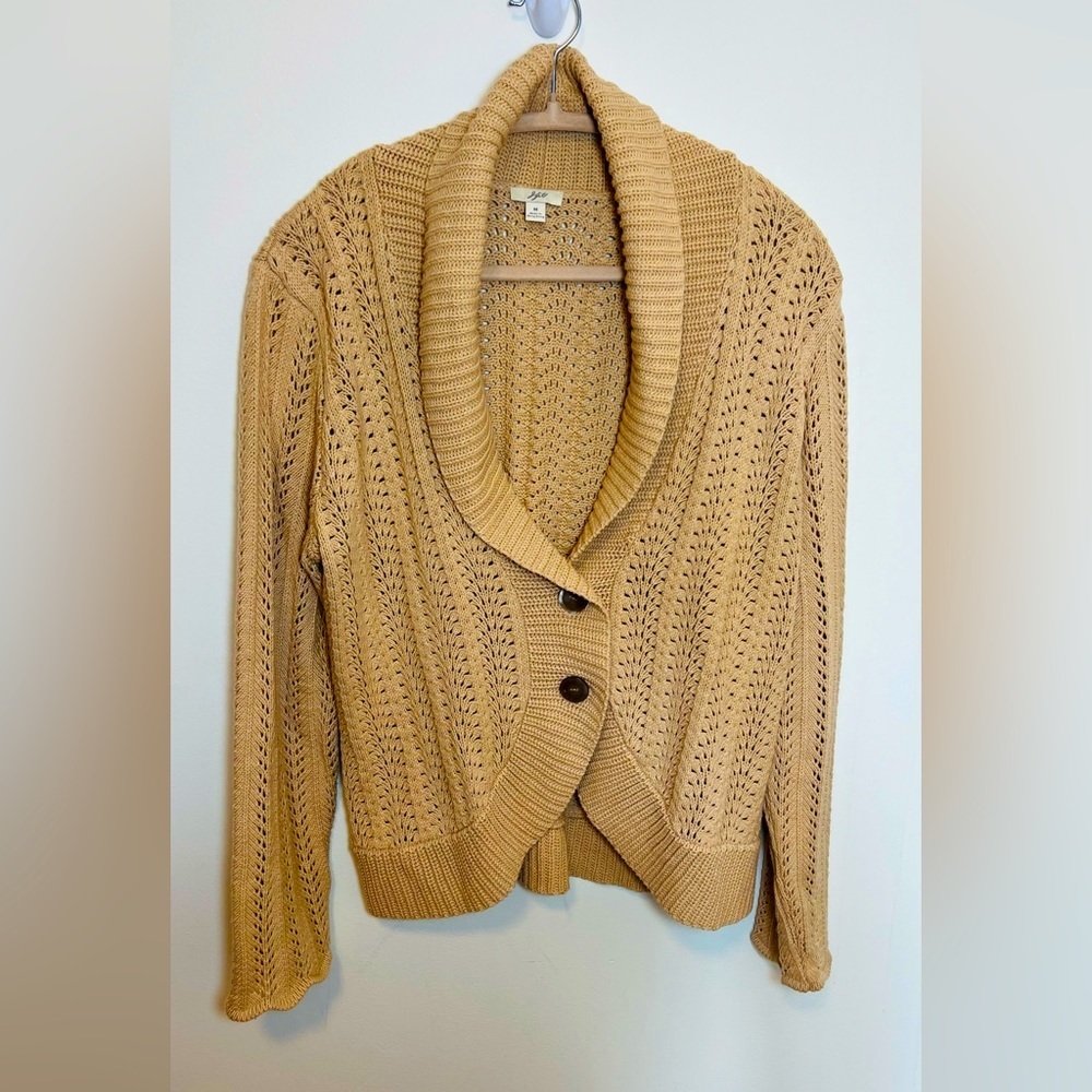 J. Jill Cable Knit Button‎ Front Cardigan Sweater Shrug Size Medium Summer